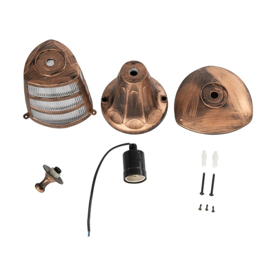 GloboStar® ZARDIN 203-0225 Vintage Επιδαπέδιο Φωτιστικό Φαναράκι Μονόφωτο 1 x E27 IP44 Χάλκινο & Διάφανο Πλαστικό - Μ17 x Π17 x Υ35cm