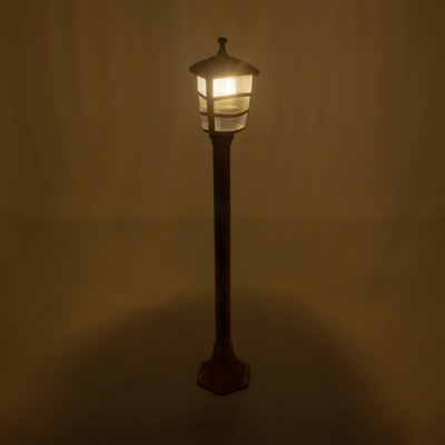 GloboStar® ZARDIN 203-0227 Vintage Επιδαπέδιο Φωτιστικό Κολωνάκι Κήπου Μονόφωτο 1 x E27 IP44 Χάλκινο & Διάφανο Πλαστικό - Μ17 x Π22 x Υ30cm