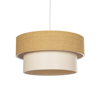 GLOBOSTAR® LIVA 203-0174 Μοντέρνο Κρεμαστό Φωτιστικό Οροφής με Ντουί 1 x E27 AC 220-240V IP20 - Μπεζ - Μ38 x Π38 x Υ30cm