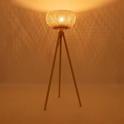 GLOBOSTAR® POPPY 01983 Boho Επιδαπέδιο Φωτιστικό με Ντουί 1 x E27 AC 220-240V IP20 - Μπεζ - Μ58 x Π58 x Υ143cm