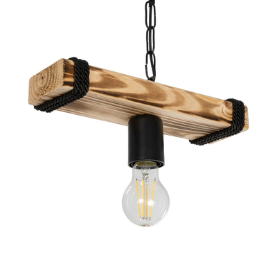 GLOBOSTAR® GLISTER 201-0001 Vintage Κρεμαστό Φωτιστικό Οροφής με Ντουί 1 x E27 AC 220-240V IP20 - Μπεζ & Μαύρο - Μ30 x Π9 x Υ10cm