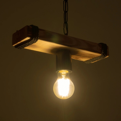 GLOBOSTAR® GLISTER 201-0001 Vintage Κρεμαστό Φωτιστικό Οροφής με Ντουί 1 x E27 AC 220-240V IP20 - Μπεζ & Μαύρο - Μ30 x Π9 x Υ10cm