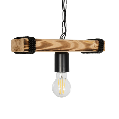 GLOBOSTAR® GLISTER 201-0001 Vintage Κρεμαστό Φωτιστικό Οροφής με Ντουί 1 x E27 AC 220-240V IP20 - Μπεζ & Μαύρο - Μ30 x Π9 x Υ10cm