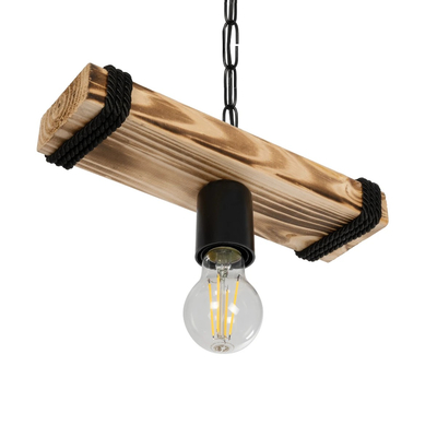 GLOBOSTAR® GLISTER 201-0001 Vintage Κρεμαστό Φωτιστικό Οροφής με Ντουί 1 x E27 AC 220-240V IP20 - Μπεζ & Μαύρο - Μ30 x Π9 x Υ10cm