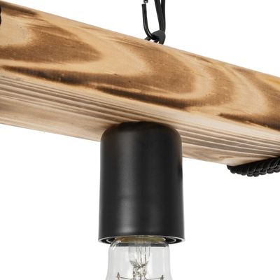 GLOBOSTAR® GLISTER 201-0001 Vintage Κρεμαστό Φωτιστικό Οροφής με Ντουί 1 x E27 AC 220-240V IP20 - Μπεζ & Μαύρο - Μ30 x Π9 x Υ10cm