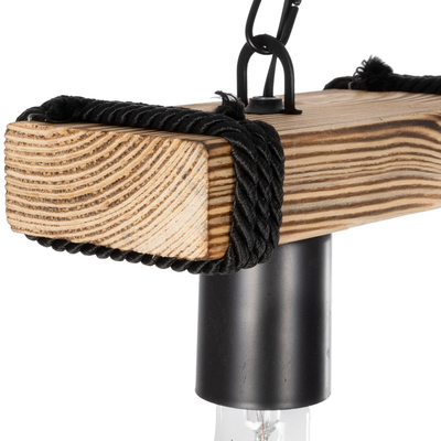 GLOBOSTAR® GLISTER 201-0002 Vintage Κρεμαστό Φωτιστικό Οροφής με Ντουί 2 x E27 AC 220-240V IP20 - Μπεζ & Μαύρο - Μ38 x Π9 x Υ10cm