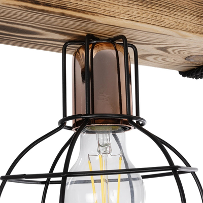 GLOBOSTAR® STARLO 201-0004 Vintage Κρεμαστό Φωτιστικό Οροφής με Ντουί 1 x E27 AC 220-240V IP20 - Μπεζ & Μαύρο - Μ30 x Π16 x Υ23cm