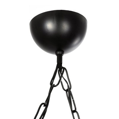 GLOBOSTAR® STARLO 201-0005 Vintage Κρεμαστό Φωτιστικό Οροφής με Ντουί 2 x E27 AC 220-240V IP20 - Μπεζ & Μαύρο - Μ38 x Π16 x Υ23cm