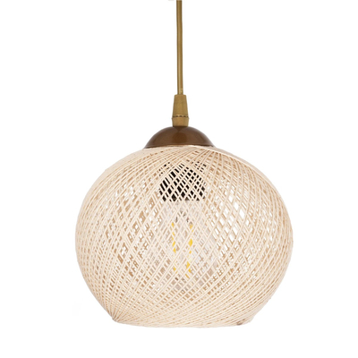 GLOBOSTAR® ILLUMIO 201-0027 Vintage Κρεμαστό Φωτιστικό Οροφής με Ντουί 3 x E27 AC 220-240V IP20 - Χρυσό & Μπεζ - Μ40 x Π40 x Υ53cm