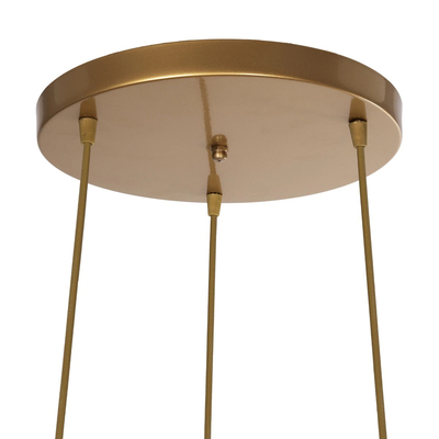 GLOBOSTAR® ILLUMIO 201-0027 Vintage Κρεμαστό Φωτιστικό Οροφής με Ντουί 3 x E27 AC 220-240V IP20 - Χρυσό & Μπεζ - Μ40 x Π40 x Υ53cm