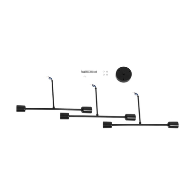 GLOBOSTAR® LAMIRA 201-0029 Μοντέρνο Φωτιστικό Οροφής με Ντουί 6 x E27 AC 220-240V IP20 - Μαύρο - Μ51 x Π51 x Υ7cm