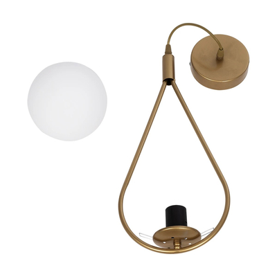 GLOBOSTAR® DROP 201-0034 Vintage Κρεμαστό Φωτιστικό Οροφής με Ντουί 1 x E27 AC 220-240V IP20 - Χρυσό & Λευκό - Μ20 x Π15 x Υ47cm