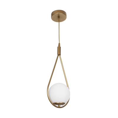 GLOBOSTAR® DROP 201-0034 Vintage Κρεμαστό Φωτιστικό Οροφής με Ντουί 1 x E27 AC 220-240V IP20 - Χρυσό & Λευκό - Μ20 x Π15 x Υ47cm