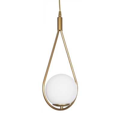 GLOBOSTAR® DROP 201-0034 Vintage Κρεμαστό Φωτιστικό Οροφής με Ντουί 1 x E27 AC 220-240V IP20 - Χρυσό & Λευκό - Μ20 x Π15 x Υ47cm