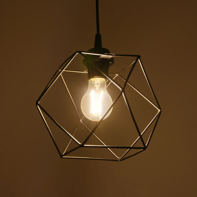 GLOBOSTAR® SOLIS 201-0045 Vintage Κρεμαστό Φωτιστικό Οροφής με Ντουί 1 x E27 AC 220-240V IP20 - Μαύρο - Μ25 x Π25 x Υ24cm