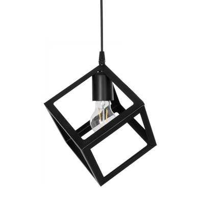 GLOBOSTAR® DISE 201-0049 Μοντέρνο Κρεμαστό Φωτιστικό Οροφής με Ντουί 1 x E27 AC 220-240V IP20 - Μαύρο - Μ28 x Π28 x Υ31cm