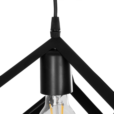 GLOBOSTAR® DISE 201-0049 Μοντέρνο Κρεμαστό Φωτιστικό Οροφής με Ντουί 1 x E27 AC 220-240V IP20 - Μαύρο - Μ28 x Π28 x Υ31cm