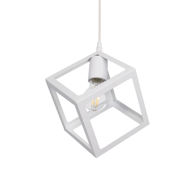 GLOBOSTAR® DISE 201-0052 Μοντέρνο Κρεμαστό Φωτιστικό Οροφής με Ντουί 1 x E27 AC 220-240V IP20 - Λευκό - Μ28 x Π28 x Υ31cm