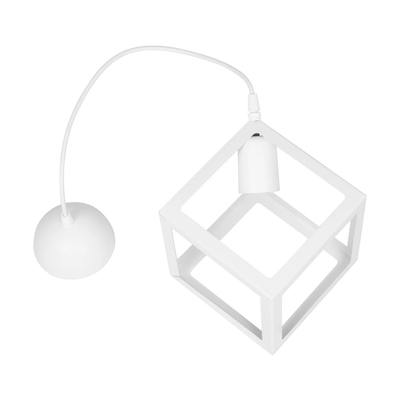 GLOBOSTAR® DISE 201-0052 Μοντέρνο Κρεμαστό Φωτιστικό Οροφής με Ντουί 1 x E27 AC 220-240V IP20 - Λευκό - Μ28 x Π28 x Υ31cm