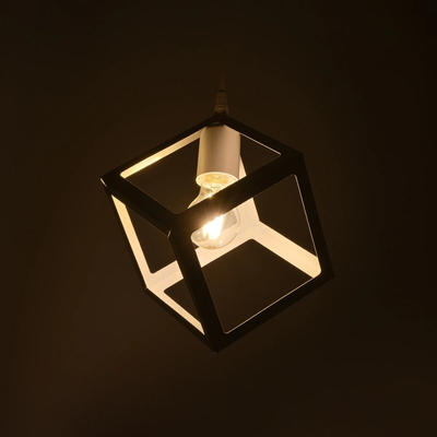 GLOBOSTAR® DISE 201-0052 Μοντέρνο Κρεμαστό Φωτιστικό Οροφής με Ντουί 1 x E27 AC 220-240V IP20 - Λευκό - Μ28 x Π28 x Υ31cm