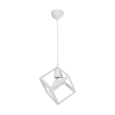 GLOBOSTAR® DISE 201-0052 Μοντέρνο Κρεμαστό Φωτιστικό Οροφής με Ντουί 1 x E27 AC 220-240V IP20 - Λευκό - Μ28 x Π28 x Υ31cm