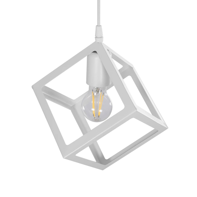 GLOBOSTAR® DISE 201-0052 Μοντέρνο Κρεμαστό Φωτιστικό Οροφής με Ντουί 1 x E27 AC 220-240V IP20 - Λευκό - Μ28 x Π28 x Υ31cm