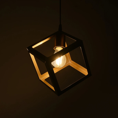 GLOBOSTAR® DISE 201-0055 Μοντέρνο Κρεμαστό Φωτιστικό Οροφής με Ντουί 1 x E27 AC 220-240V IP20 - Χρυσό - Μ28 x Π28 x Υ31cm