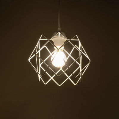 GLOBOSTAR® VORTEX 203-0001 Μοντέρνο Κρεμαστό Φωτιστικό Οροφής με Ντουί 1 x E27 AC 220-240V IP20 - Λευκό - Μ23.5 x Π23.5 x Υ20cm