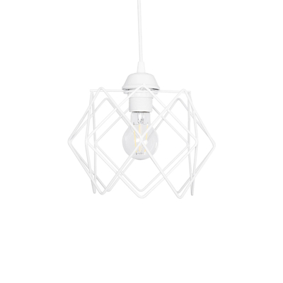 GLOBOSTAR® VORTEX 203-0001 Μοντέρνο Κρεμαστό Φωτιστικό Οροφής με Ντουί 1 x E27 AC 220-240V IP20 - Λευκό - Μ23.5 x Π23.5 x Υ20cm