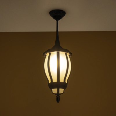 GLOBOSTAR® VERDI 203-0232 Vintage Φωτιστικό Οροφής με Ντουί 1 x E27 AC 220-240V IP44 - Μαύρο - Μ18 x Π18 x Υ33cm