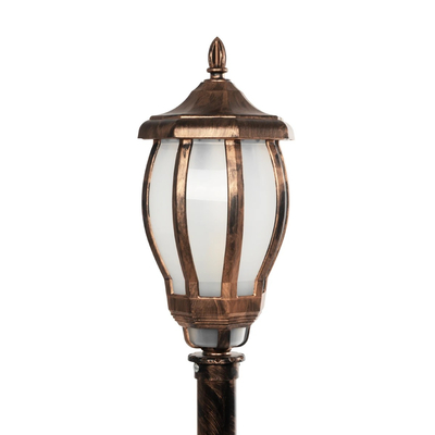 GloboStar® VERDI 203-0236 Vintage Επιδαπέδιο Φωτιστικό Κολωνάκι Κήπου Μονόφωτο 1 x E27 IP44 Χάλκινο & Διάφανο Πλαστικό - Μ17 x Π17 x Υ104cm