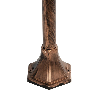 GloboStar® VERDI 203-0236 Vintage Επιδαπέδιο Φωτιστικό Κολωνάκι Κήπου Μονόφωτο 1 x E27 IP44 Χάλκινο & Διάφανο Πλαστικό - Μ17 x Π17 x Υ104cm