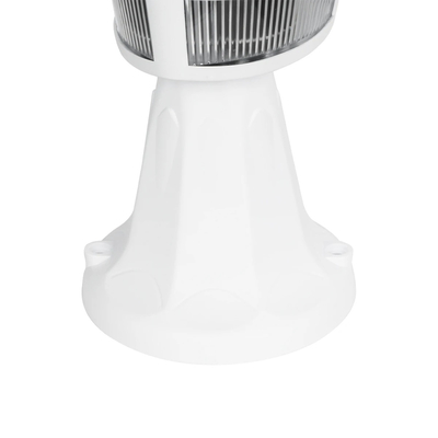 GloboStar® ZARDIN 203-0238 Vintage Επιδαπέδιο Φωτιστικό Φαναράκι Μονόφωτο 1 x E27 IP44 Λευκό & Διάφανο Πλαστικό - Μ17 x Π17 x Υ34cm