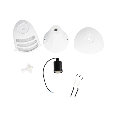 GloboStar® ZARDIN 203-0238 Vintage Επιδαπέδιο Φωτιστικό Φαναράκι Μονόφωτο 1 x E27 IP44 Λευκό & Διάφανο Πλαστικό - Μ17 x Π17 x Υ34cm