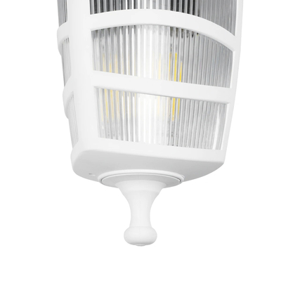 GLOBOSTAR® ZARDIN 203-0239 Vintage Φωτιστικό Τοίχου - Απλίκα με Ντουί 1 x E27 AC 220-240V IP44 - Λευκό - Μ17 x Π21 x Υ30cm