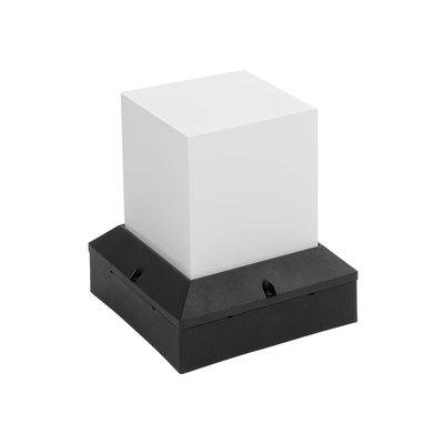 GloboStar® CUBIX 203-0245 Μοντέρνο Επιδαπέδιο Φωτιστικό Μονόφωτο 1 x E27 IP44 Μαύρο Πλαστικό - Μ22.5 x Π22.5 x Υ25cm
