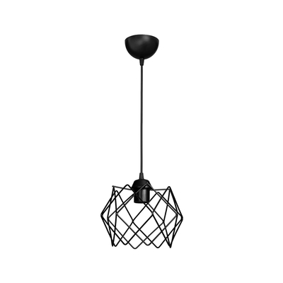 GLOBOSTAR® VORTEX 203-0277 Μοντέρνο Κρεμαστό Φωτιστικό Οροφής με Ντουί 1 x E27 AC 220-240V IP20 - Μαύρο - Μ23.5 x Π23.5 x Υ20cm