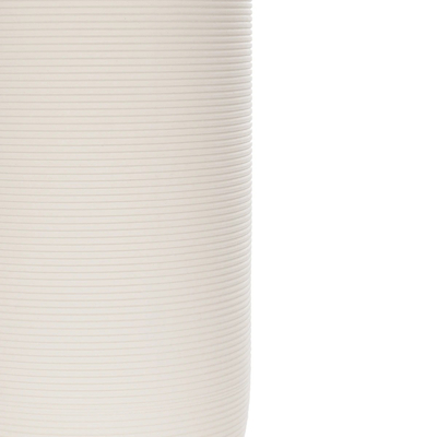 GloboStar® Artificial Garden BLANCO 21247 Διακοσμητική Κεραμική Γλάστρα Γκρι Π11 x Μ11 x Υ25 cm