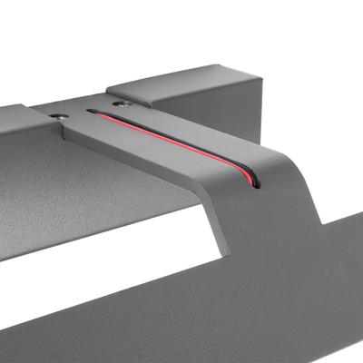 GloboStar® MIRROR 60513 Φωτιστικό Τοίχου - Απλίκα LED 12W 1440lm 120° AC 85-265V IP54 Φυσικό Λευκό 4500K Γκρι Μέταλλο - Μ42 x Π5 x Υ15cm - 2 Xρόνια Εγγύηση