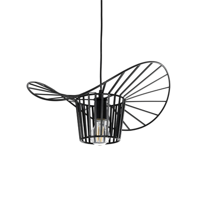 GLOBOSTAR® LUMINOVA 61462 Μοντέρνο Κρεμαστό Φωτιστικό Οροφής με Ντουί 1 x E27 AC 220-240V IP20 - Μαύρο - Μ40 x Π40 x Υ20cm