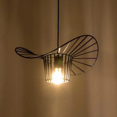 GLOBOSTAR® LUMINOVA 61462 Μοντέρνο Κρεμαστό Φωτιστικό Οροφής με Ντουί 1 x E27 AC 220-240V IP20 - Μαύρο - Μ40 x Π40 x Υ20cm