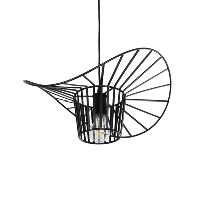 GLOBOSTAR® LUMINOVA 61462 Μοντέρνο Κρεμαστό Φωτιστικό Οροφής με Ντουί 1 x E27 AC 220-240V IP20 - Μαύρο - Μ40 x Π40 x Υ20cm