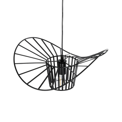 GLOBOSTAR® LUMINOVA 61462 Μοντέρνο Κρεμαστό Φωτιστικό Οροφής με Ντουί 1 x E27 AC 220-240V IP20 - Μαύρο - Μ40 x Π40 x Υ20cm