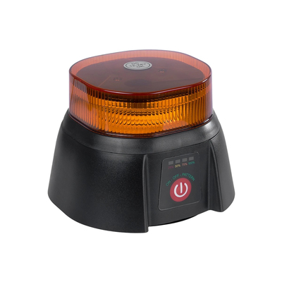 GloboStar® 85359 PRO Series Επαναφορτιζόμενος Φάρος Σήμανσης Οχήματος Security - Ασφαλείας για Αυτοκίνητα & Φορτηγά 10 Προγραμμάτων Φωτισμού STROBE LED 48W DC 10-30V Αδιάβροχος IP65 Πορτοκαλί