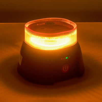 GloboStar® 85359 PRO Series Επαναφορτιζόμενος Φάρος Σήμανσης Οχήματος Security - Ασφαλείας για Αυτοκίνητα & Φορτηγά 10 Προγραμμάτων Φωτισμού STROBE LED 48W DC 10-30V Αδιάβροχος IP65 Πορτοκαλί