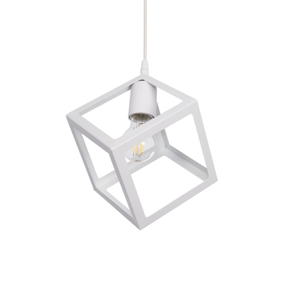 GLOBOSTAR® DISE 201-0052 Μοντέρνο Κρεμαστό Φωτιστικό Οροφής με Ντουί 1 x E27 AC 220-240V IP20 - Λευκό - Μ28 x Π28 x Υ31cm