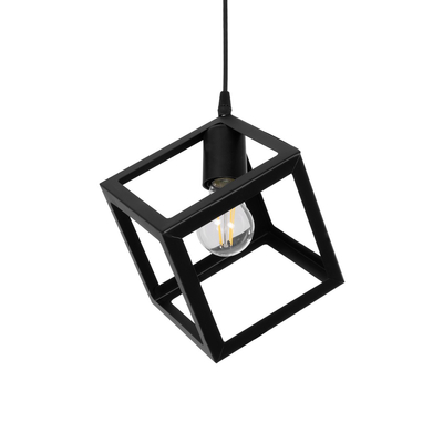 GLOBOSTAR® DISE 201-0049 Μοντέρνο Κρεμαστό Φωτιστικό Οροφής με Ντουί 1 x E27 AC 220-240V IP20 - Μαύρο - Μ28 x Π28 x Υ31cm