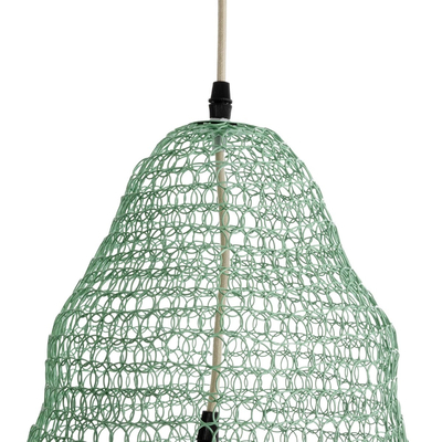 GLOBOSTAR® KENTUCKY 01891 Vintage Κρεμαστό Φωτιστικό Οροφής με Ντουί 1 x E27 AC 220-240V IP20 - Τιρκουάζ - Μ50 x Π50 x Υ48cm