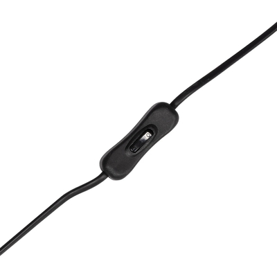 GloboStar® NOVA 201-0037 Μοντέρνο Επιδαπέδιο Φωτιστικό 1 x E27 IP20 Μαύρο Μεταλλό με Μαύρο Ύφασμα - Μ36 x Π36 x Υ148cm