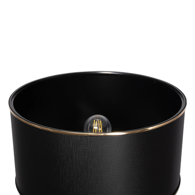 GloboStar® NOVA 201-0037 Μοντέρνο Επιδαπέδιο Φωτιστικό 1 x E27 IP20 Μαύρο Μεταλλό με Μαύρο Ύφασμα - Μ36 x Π36 x Υ148cm